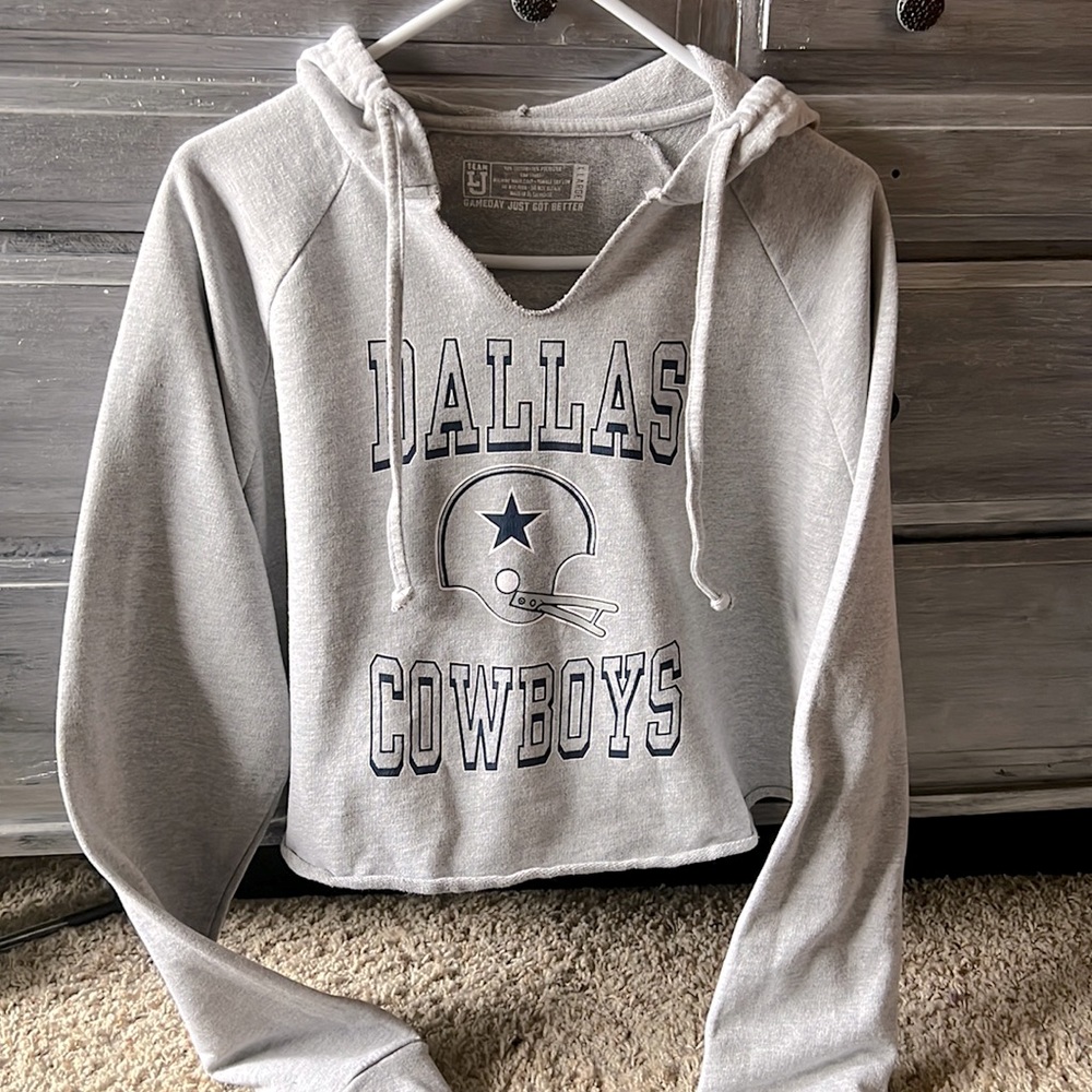 New Dallas Cowboys cropped hoodie grey